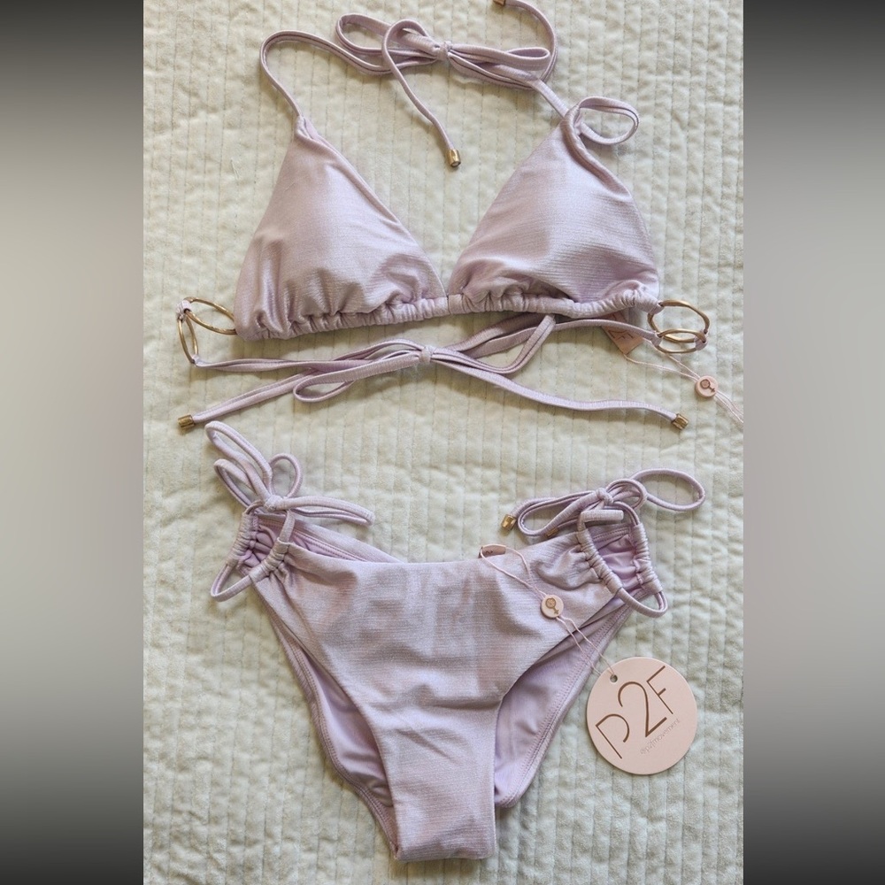 NWT Power 2 The Flower bikini top and bottom size S